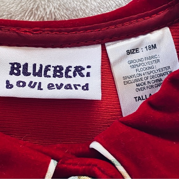 Blueberi Boulevard Red Velvet Jacket Size 18 Months - Picture 2 of 3